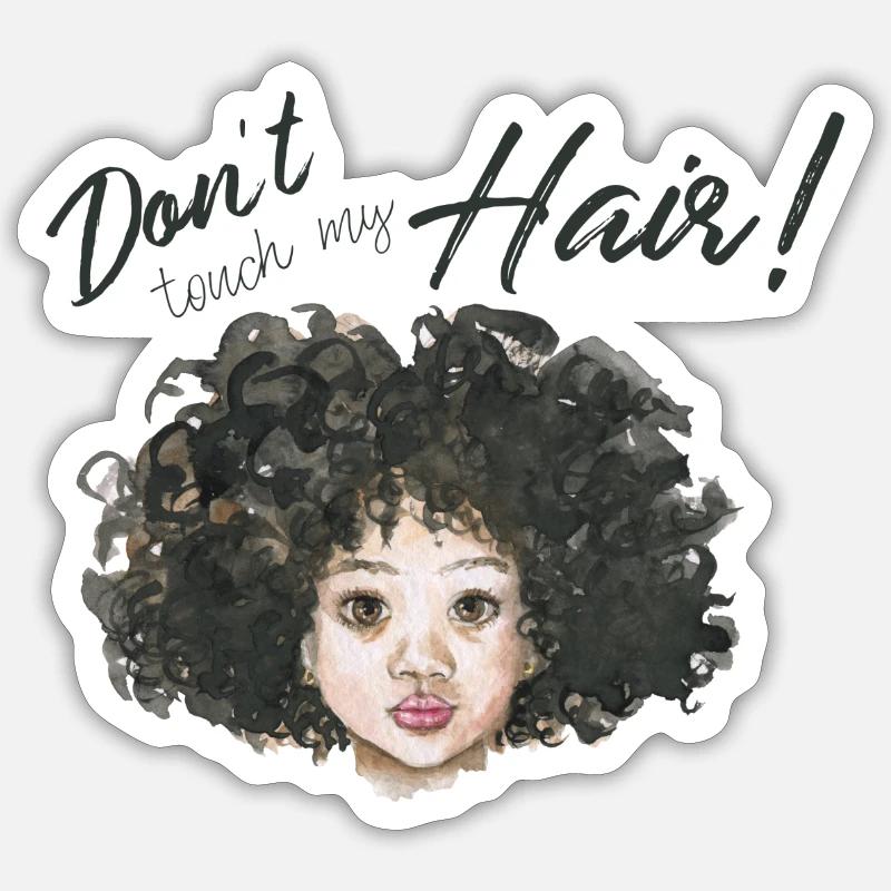Ne touche pas mes cheveux - Sticker taille S (10 x 10 cm) - blanc mat