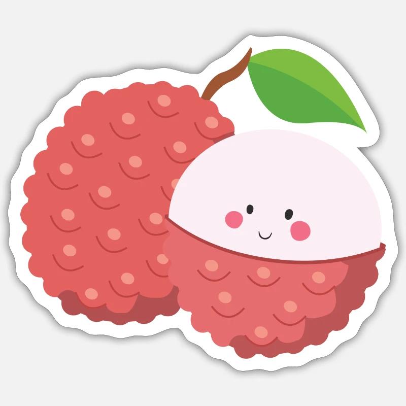 Litchi - Sticker taille S (10 x 10 cm) - blanc mat