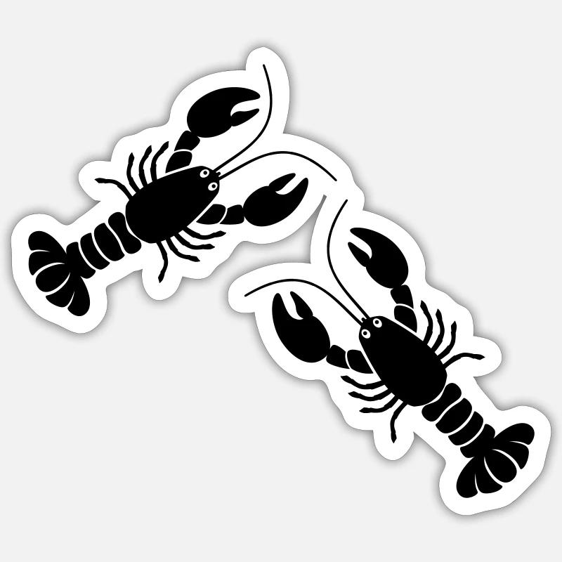 two lobsters - Sticker size S (10 x 10 cm) - white matte