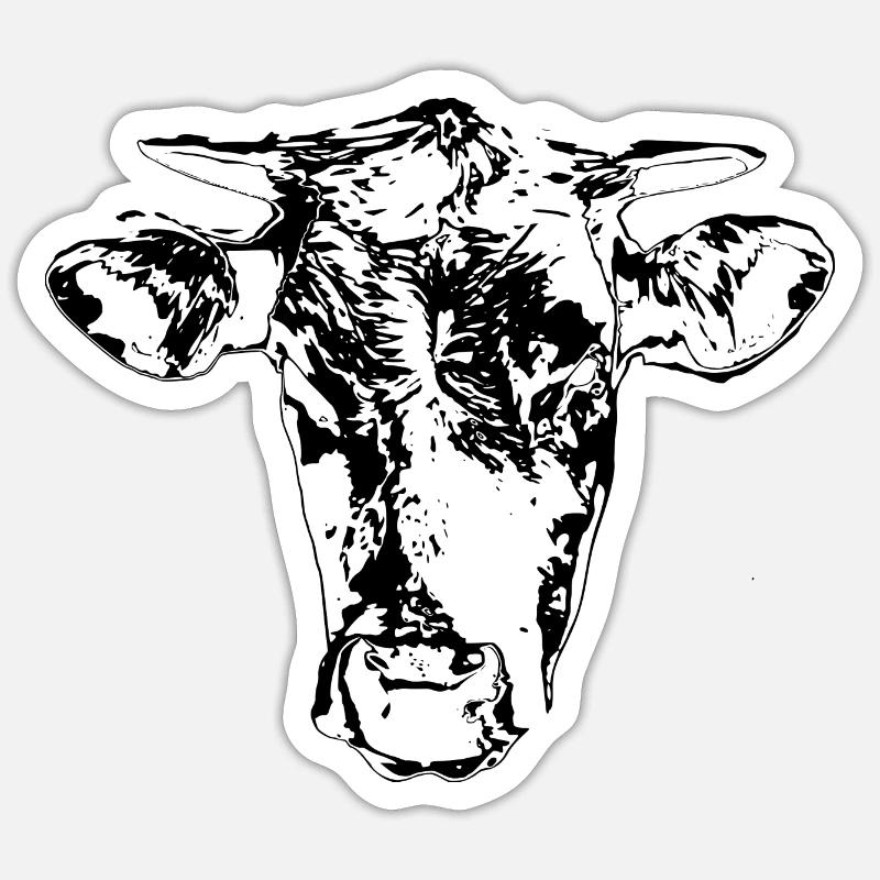 Vache noire - Sticker taille S (10 x 10 cm) - blanc mat