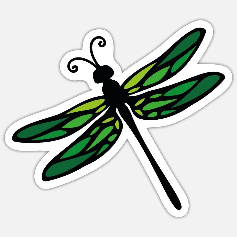 Libelle - Sticker Größe S (10 x 10 cm) - Mattweiß