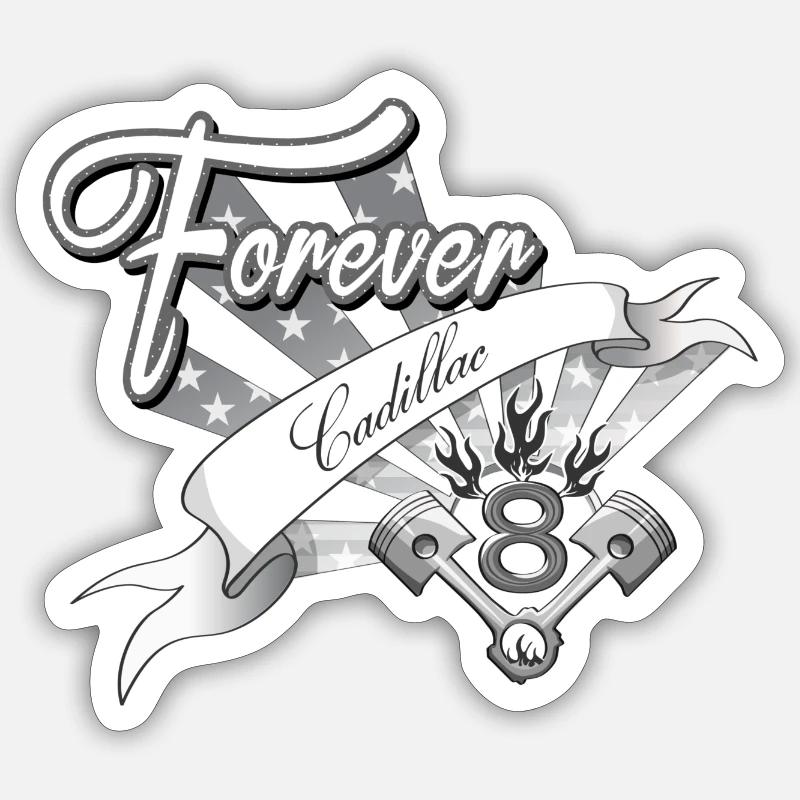 Forever V8 - Sticker size S (10 x 10 cm) - white matte