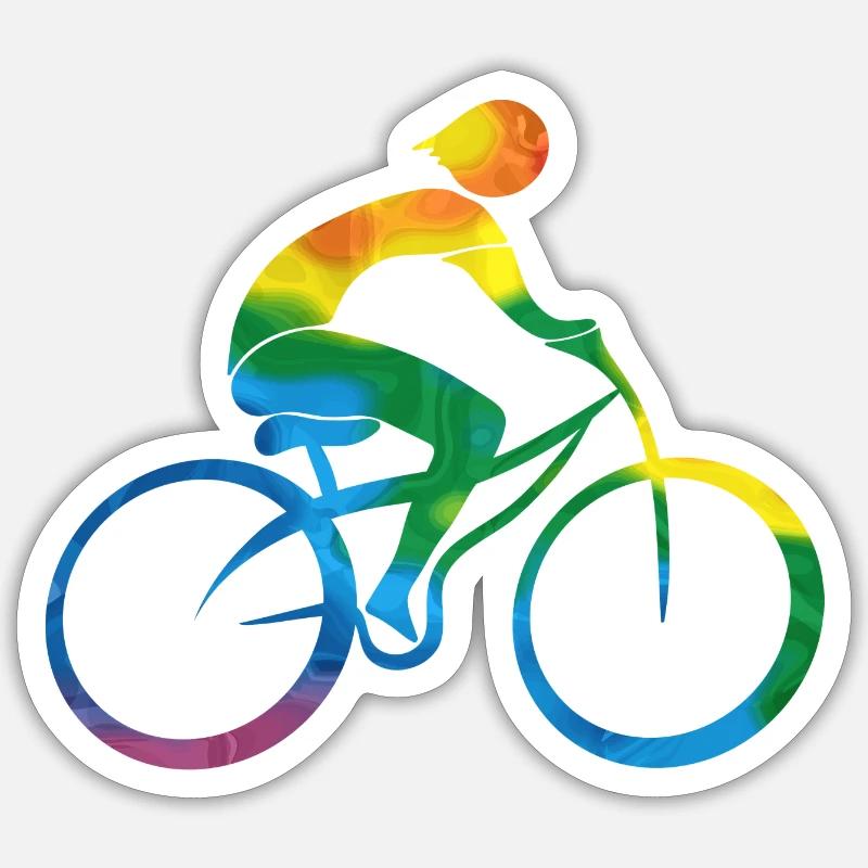 Cyclist - Sticker size S (10 x 10 cm) - white matte