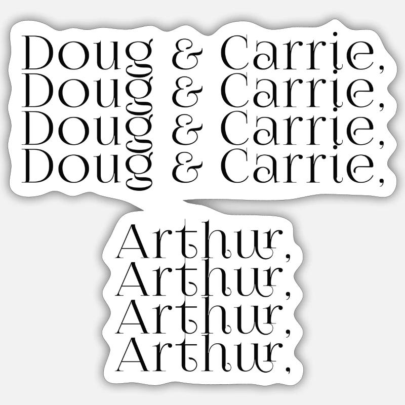 doug carrie - Sticker taille S (10 x 10 cm) - blanc mat
