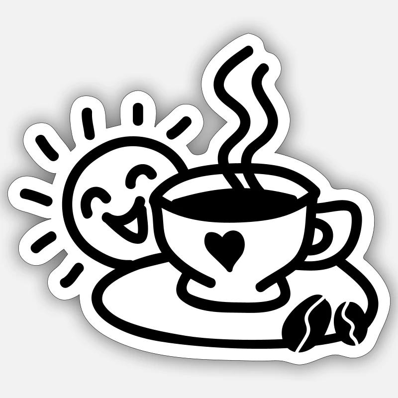 Coffee Cup Love Sticker size S (10 x 10 cm)