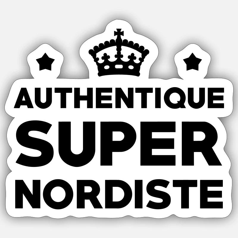 Authentique Super Nordiste - Sticker taille S (10 x 10 cm) - blanc mat