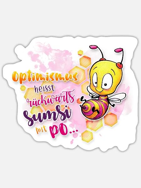 sumsi mit po - Sticker Größe S (10 x 10 cm) - Mattweiß