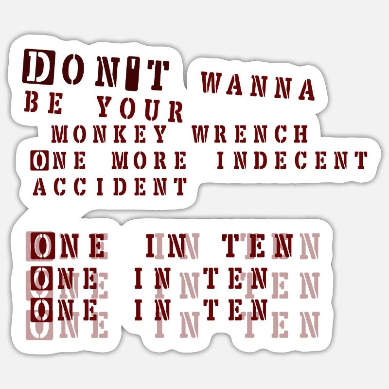 clé de singe - foo fighters - Sticker taille S (10 x 10 cm) - blanc mat