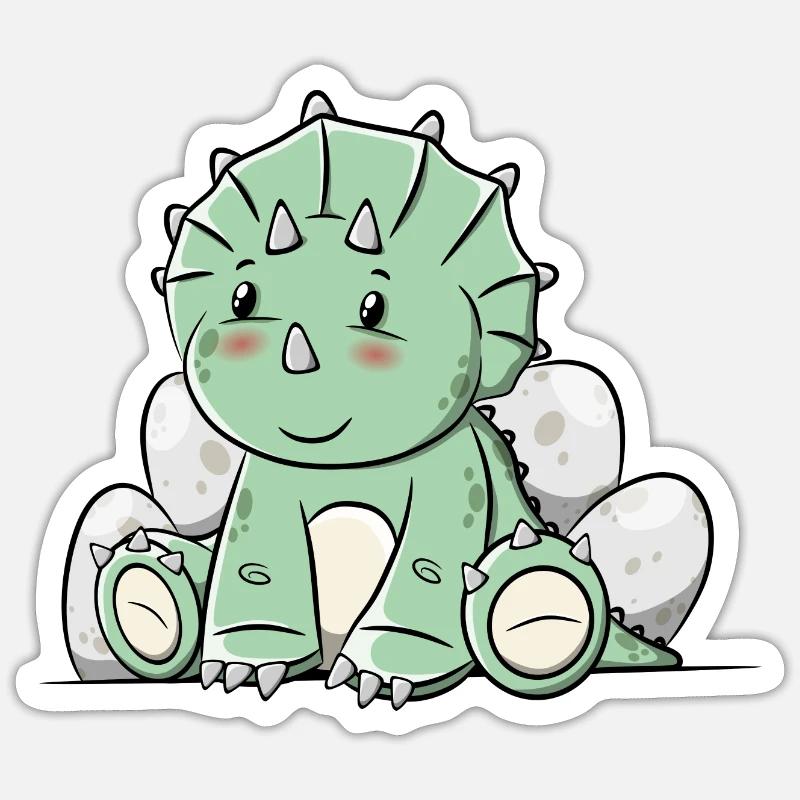 Dinosaur Triceratops - Sticker size S (10 x 10 cm) - white matte