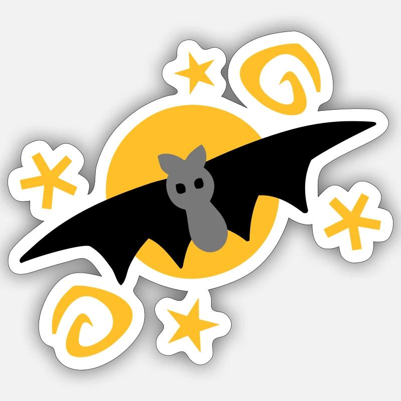 bat in the moonlight - Sticker size S (10 x 10 cm) - white matte