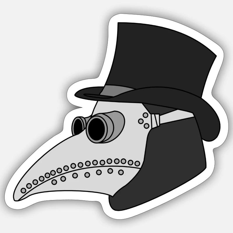 Masque de peste - Sticker taille S (10 x 10 cm) - blanc mat