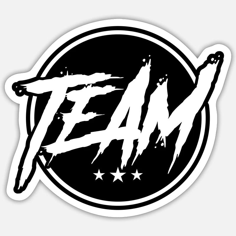 team kreis - Sticker Größe S (10 x 10 cm) - Mattweiß