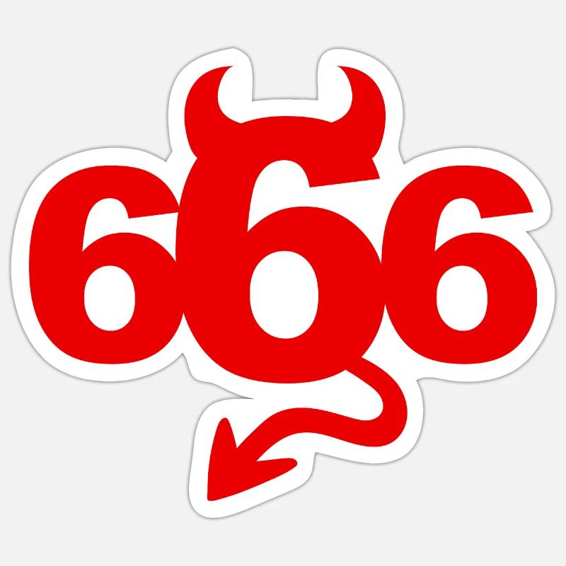 Diable 666 Sticker taille S (10 x 10 cm)