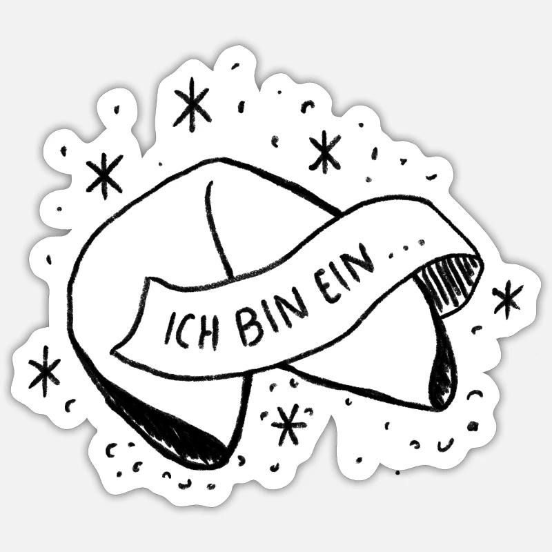 Ich bin ein Glückskeks Sticker Größe S (10 x 10 cm)