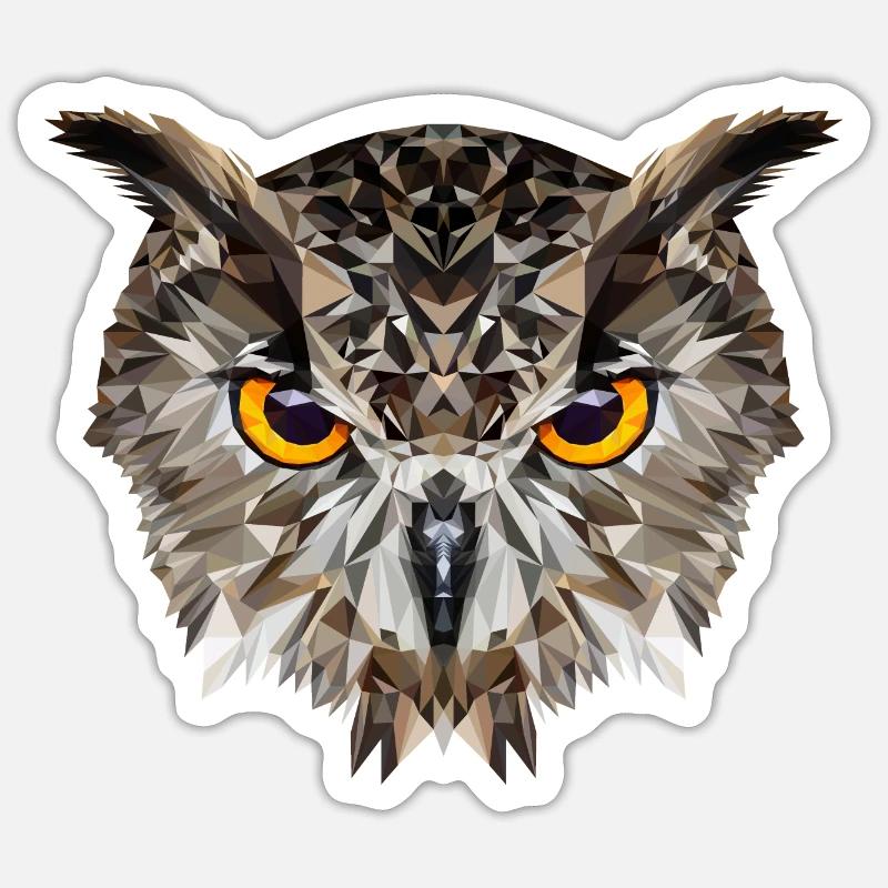 Eule - Sticker Größe S (10 x 10 cm) - Mattweiß