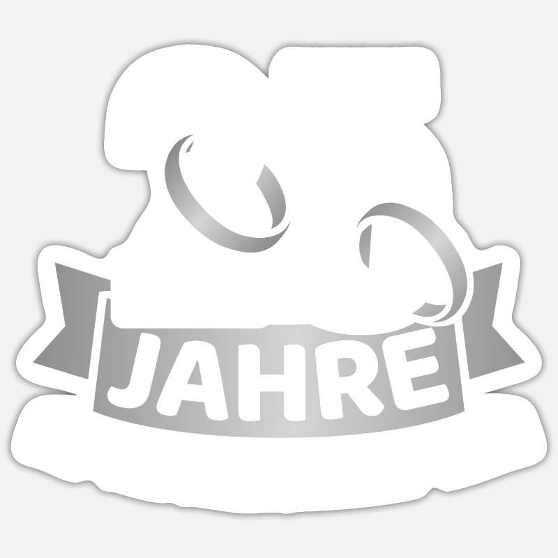 Silberhochzeit - Sticker Größe S (10 x 10 cm) - Mattweiß