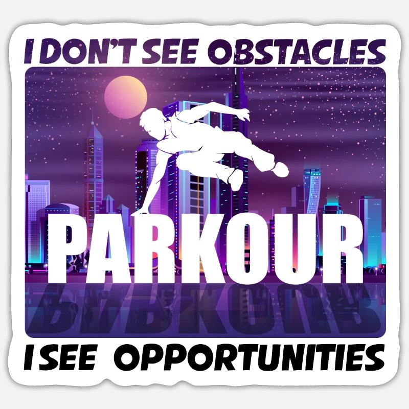 Parkour Freerunner Traceur Le Parcour Geschenkidee - Sticker Größe S (10 x 10 cm) - Mattweiß