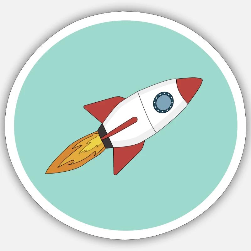 Fusée spatiale Sticker taille S (10 x 10 cm)