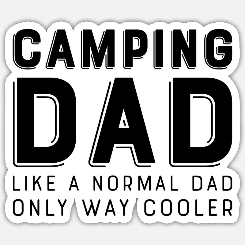 camping papa - Sticker taille S (10 x 10 cm) - blanc mat