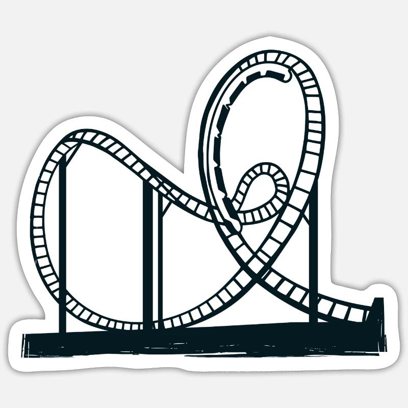roller coaster - Sticker size S (10 x 10 cm) - white matte