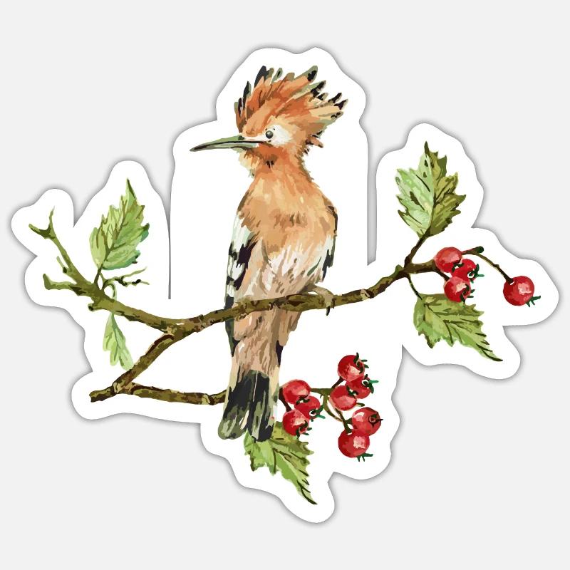 Bunter Vogel - Sticker Größe S (10 x 10 cm) - Mattweiß