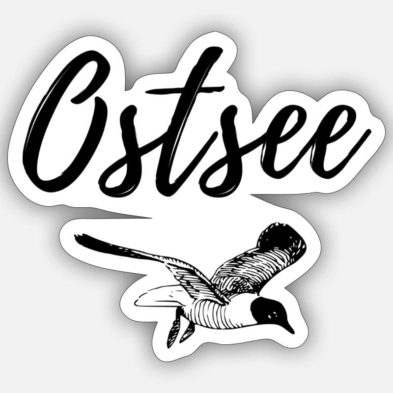 mer Baltique - Sticker taille S (10 x 10 cm) - blanc mat