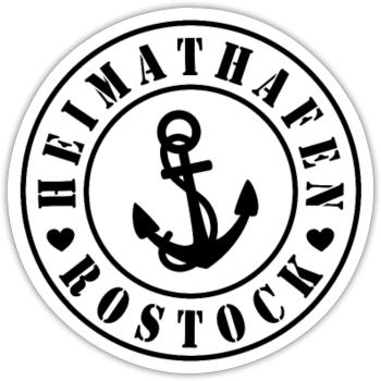 Heimathafen Rostock - Sticker Größe S (10 x 10 cm) - Mattweiß - Vorne