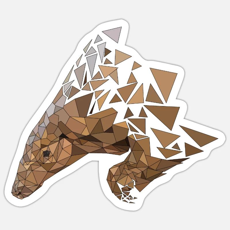 Pangolin | Low Poly - Sticker taille S (10 x 10 cm) - blanc mat