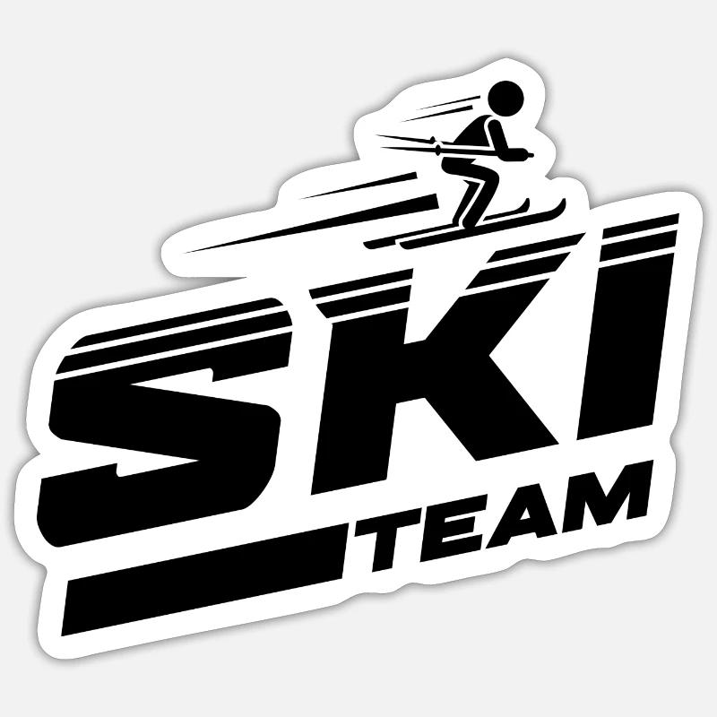Ski team skiing - Sticker size S (10 x 10 cm) - white matte