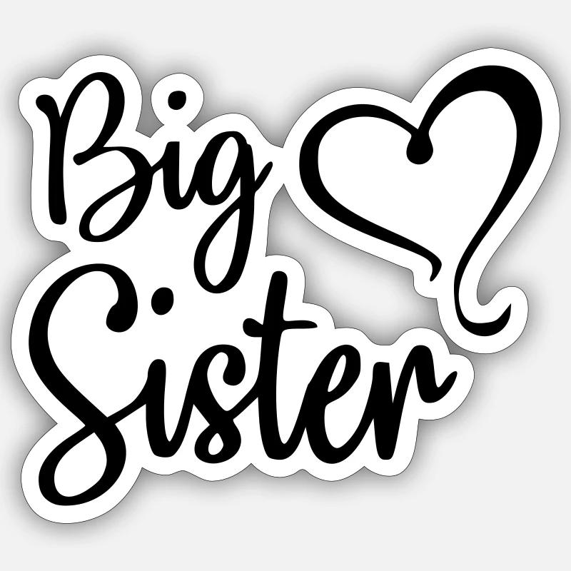 big sister - Sticker Größe S (10 x 10 cm) - Mattweiß