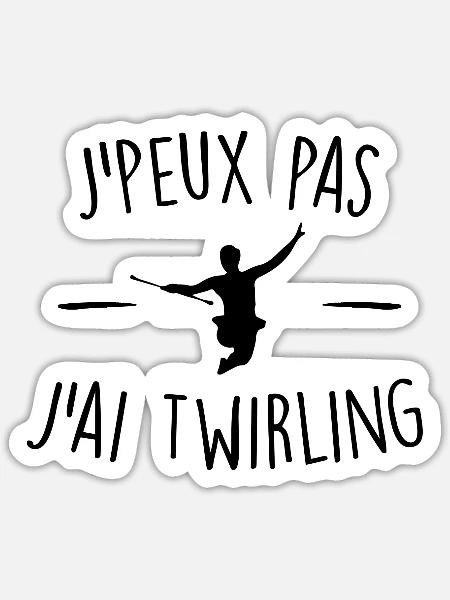 J'peux pas j'ai twirling - Sticker taille S (10 x 10 cm) - blanc mat