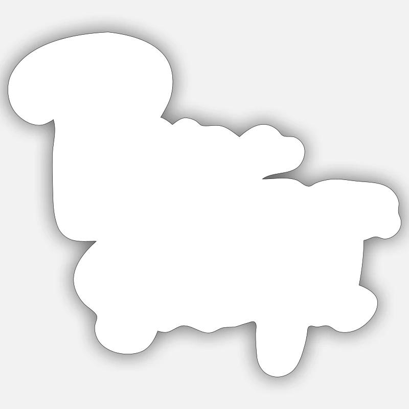 Papa, petit boudant - Sticker taille S (10 x 10 cm) - blanc mat