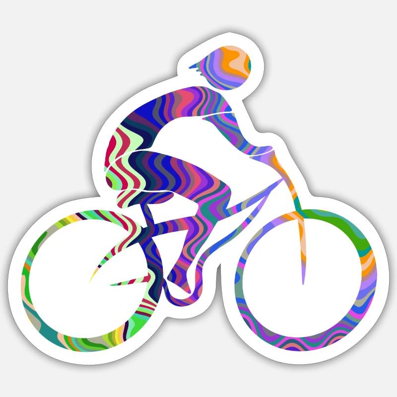 Radfahrer - Sticker Größe S (10 x 10 cm) - Mattweiß