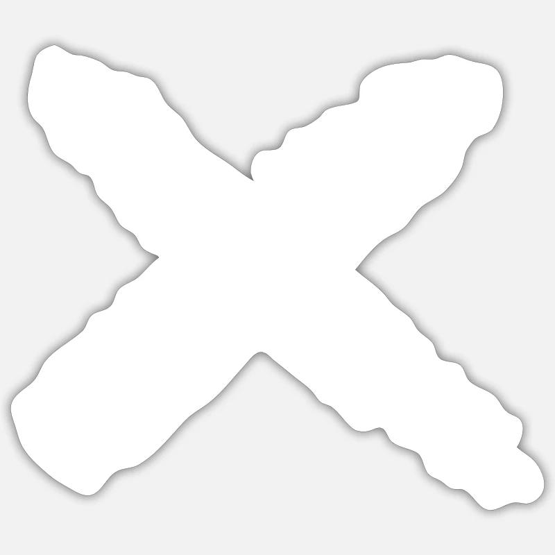 Croix grunge - Sticker taille S (10 x 10 cm) - blanc mat
