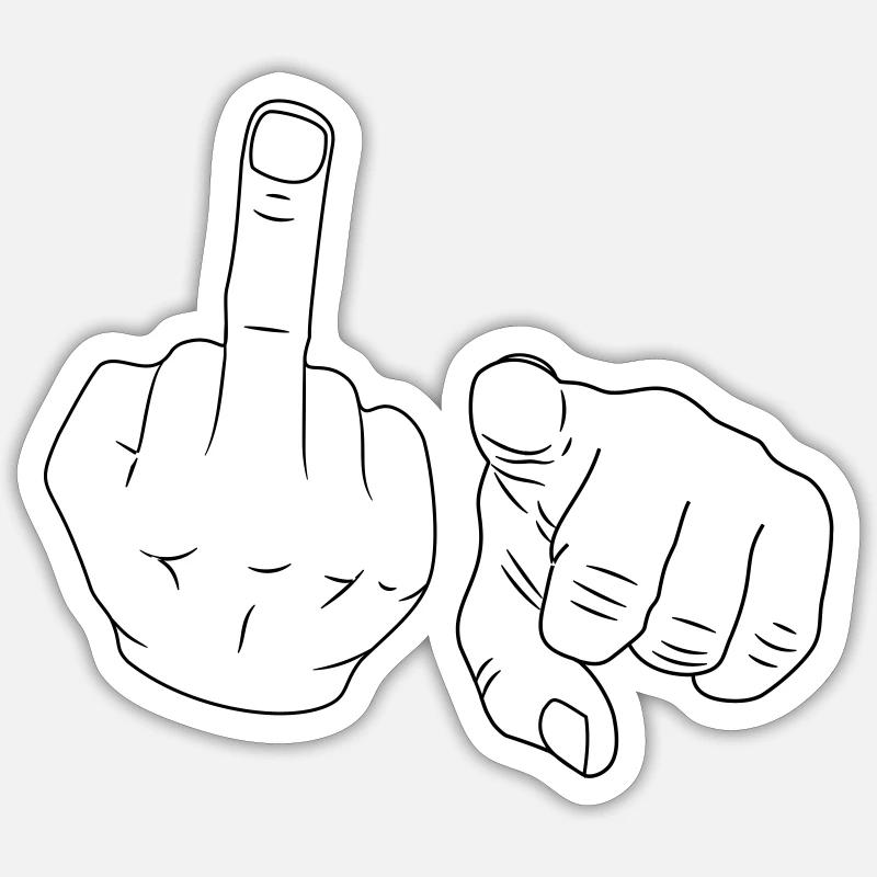 Mittelfinger Sticker Größe S (10 x 10 cm)