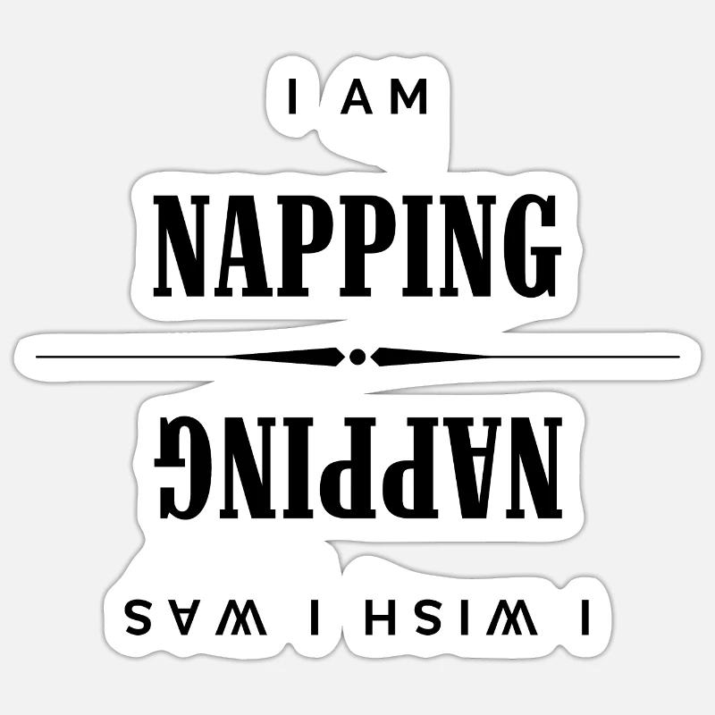 Ich mache ein Nickerchen reversibel Sticker Größe S (10 x 10 cm)