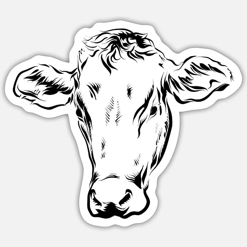 Vache Vaches - Sticker taille S (10 x 10 cm) - blanc mat