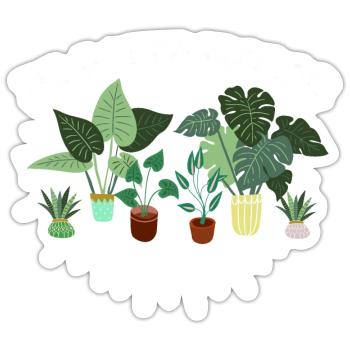 Plantaholic Gardener - Sticker size S (10 x 10 cm) - white matte - Front
