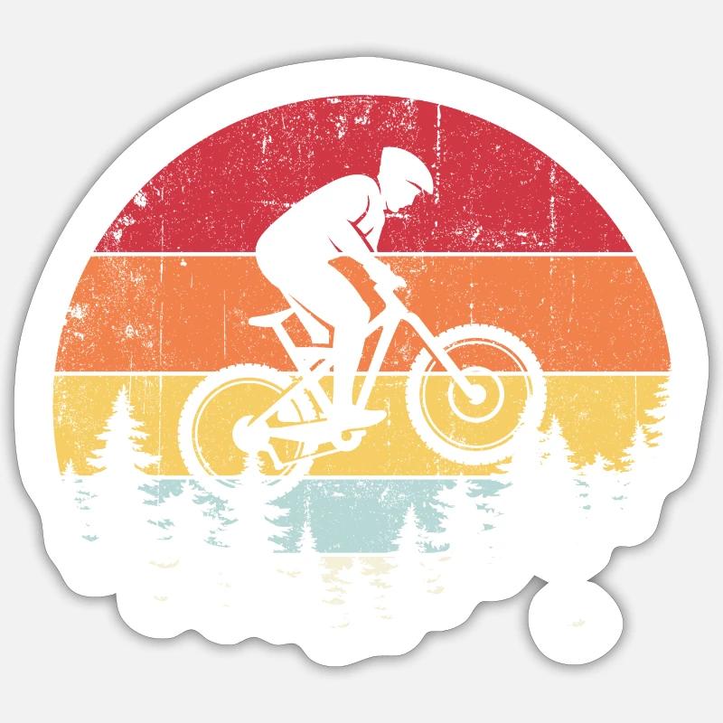 Sunset Ridge MTB Jump - Sticker taille S (10 x 10 cm) - blanc mat