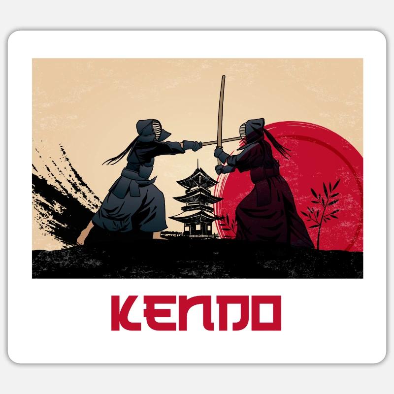 Kendo combat à l’épée Sticker taille S (10 x 10 cm)