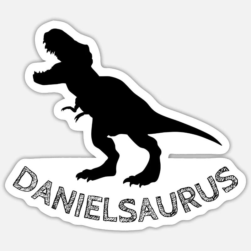 DANIELSAURUS - Sticker size S (10 x 10 cm) - white matte
