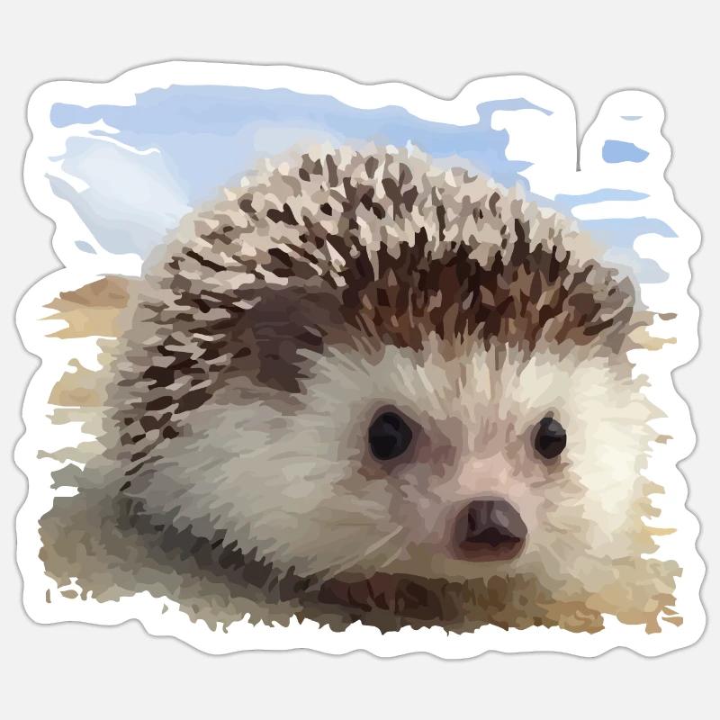 Hérisson - Sticker taille S (10 x 10 cm) - blanc mat