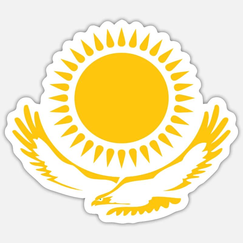 Aigle avec soleil - Sticker taille S (10 x 10 cm) - blanc mat
