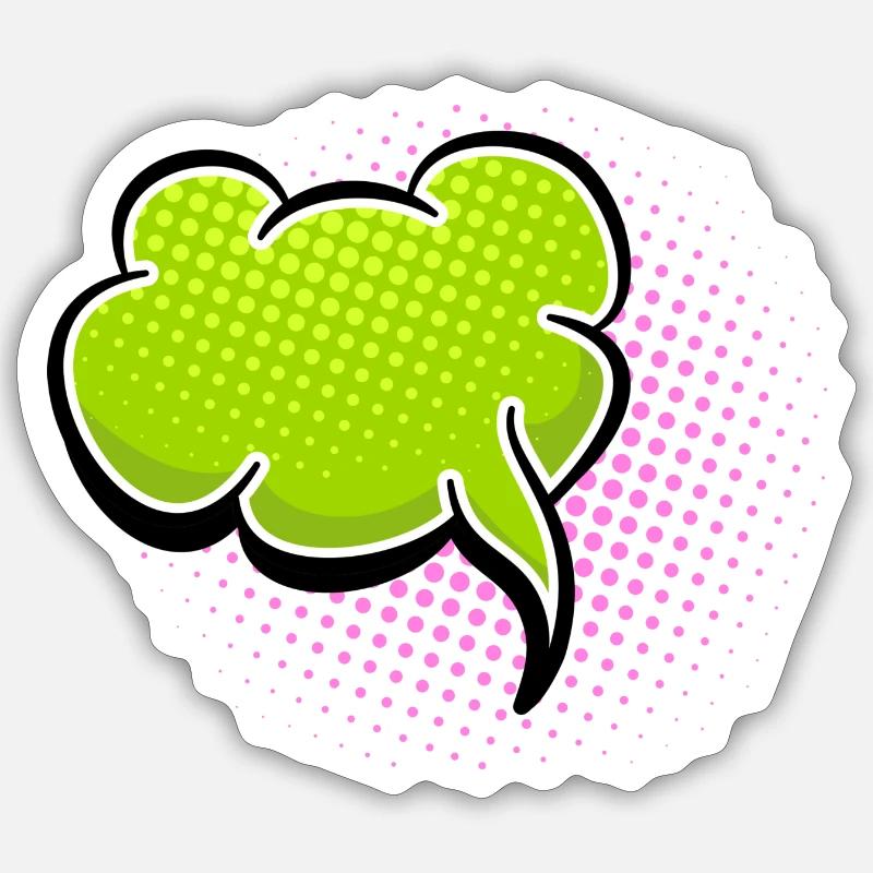 Green Comic Speech Balloon Sticker size S (10 x 10 cm)