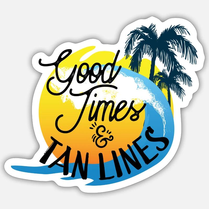 Gode tider og tan linjer - Sticker størrelse S (10 x 10 cm) - mat hvid