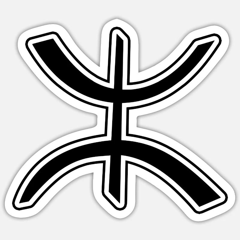 Amazigh Berbère - Sticker taille S (10 x 10 cm) - blanc mat