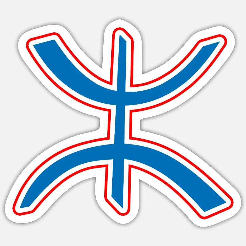 Berbère Amazigh - Sticker Größe S (10 x 10 cm) - Mattweiß