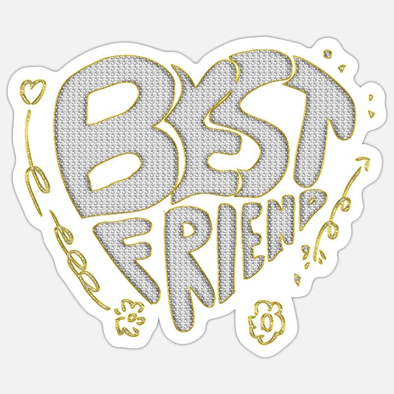 Beste Freunde - Sticker Größe S (10 x 10 cm) - Mattweiß