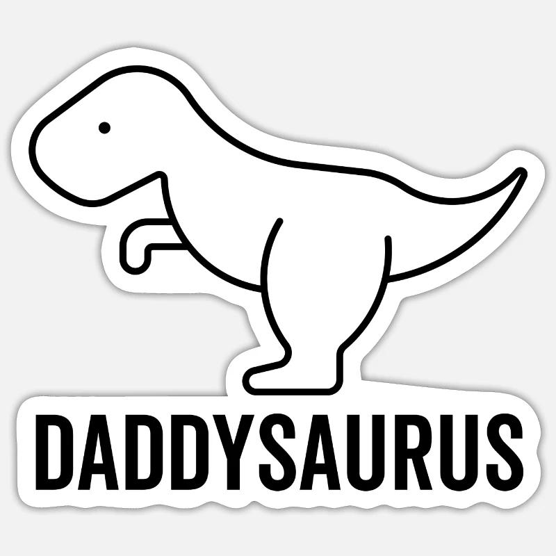 Daddysaurus ( Daddysaurus ) - Sticker taille S (10 x 10 cm) - blanc mat