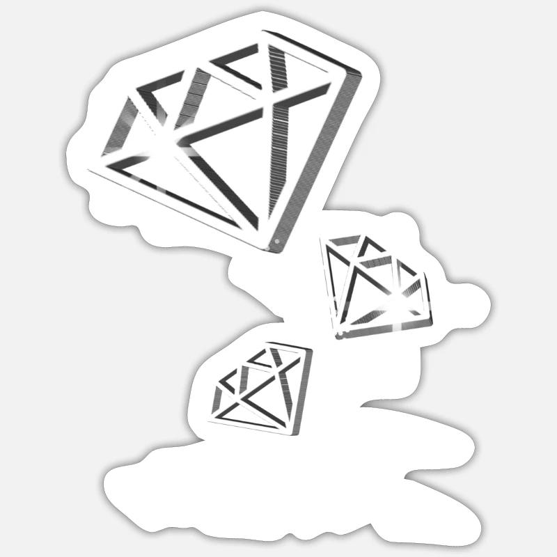 Falling Diamonds - Sticker size S (10 x 10 cm) - white matte